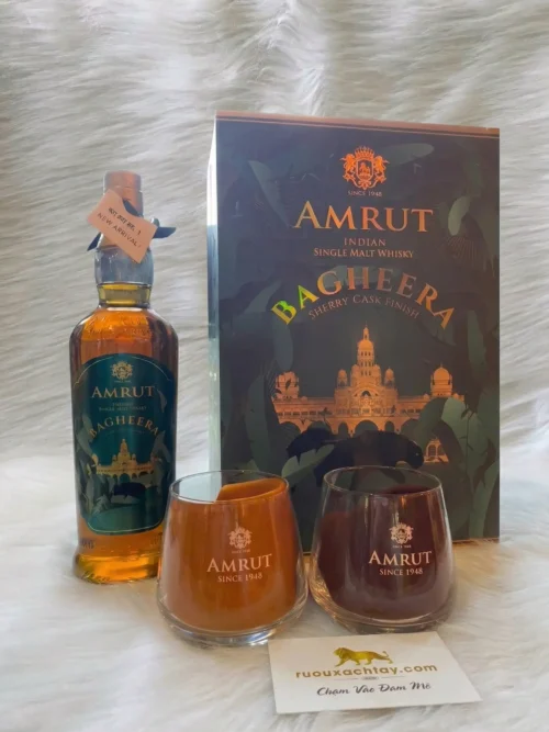 Rượu Single Malt Ấn Độ Amrut Bagheera Sherry Cask Finish Gift Set (1)