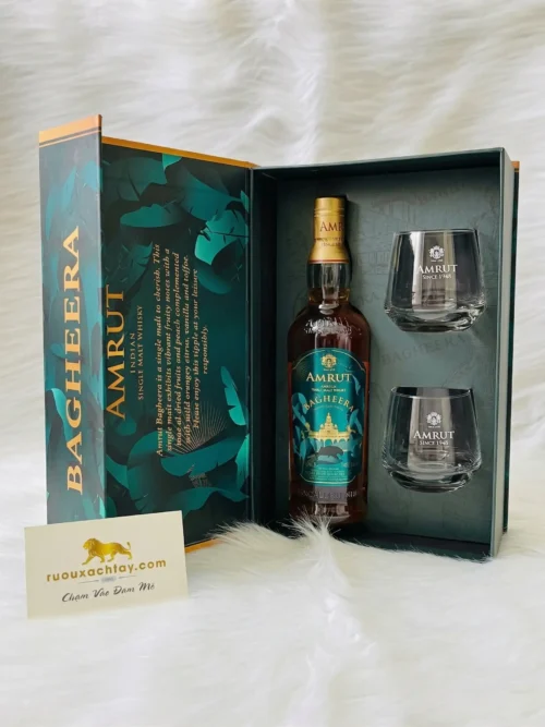 Rượu Single Malt Ấn Độ Amrut Bagheera Sherry Cask Finish Gift Set (2)