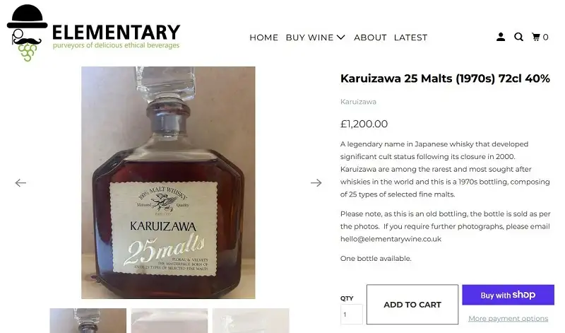 Giá rượu Karuizawa 25 Malts Rare Old Japanese Malt Whisky tại elementarywine