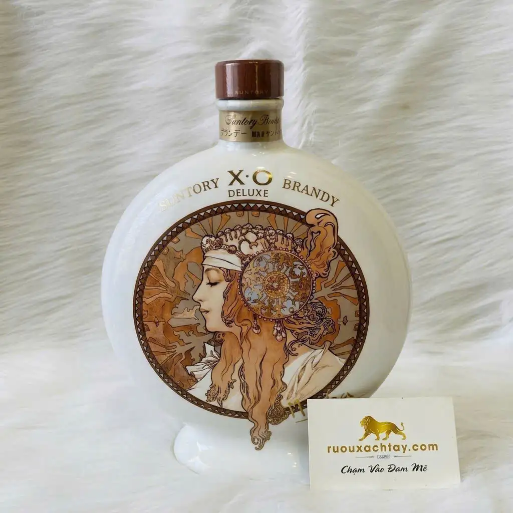 Suntory Brandy XO Deluxe Flask Decanter - Museum Collection Mucha 1 Suntory Brandy XO Deluxe Flask Decanter - Museum Collection Mucha
