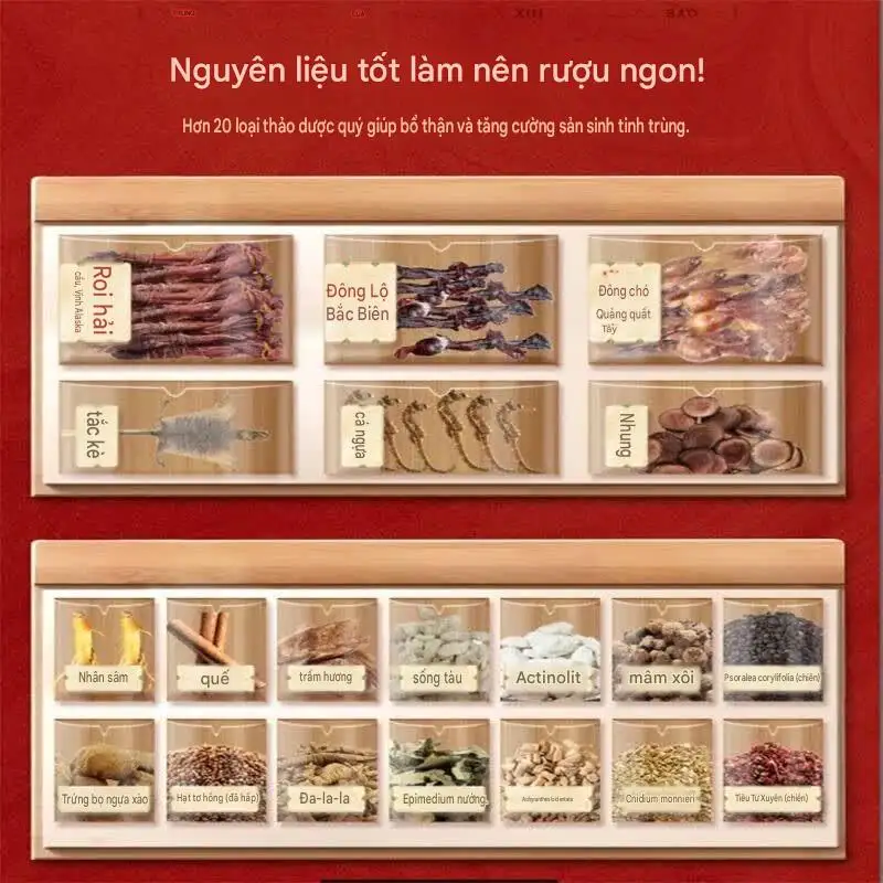 Rượu Thuốc Chí Bảo Tam Dương 6 Nguyên liệu của Rượu Thuốc Chí Bảo Tam Dương