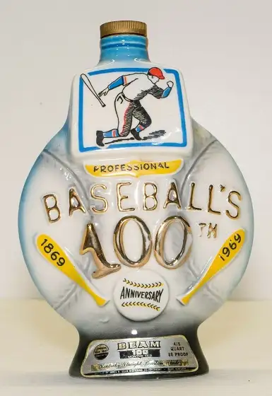 Jim Beam Limited Edition Bottle - 1956 SR-2 Corvette 9 Baseball-100th-anniversary-1969-value-15.00