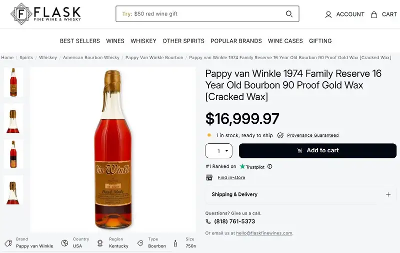 Giá rượu Van Winkle 16 Year Old Hand Made Bourbon - Limited Edition Market